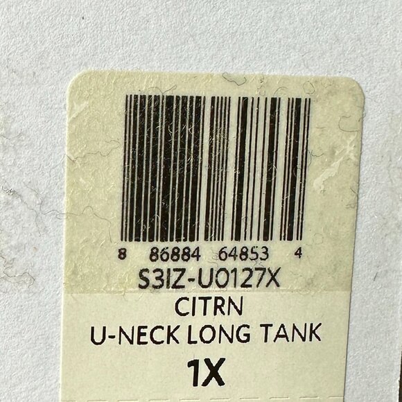 NWT Eileen Fisher Citron U-Neck Sleeveless Long Line Linen Tank Top - Women's 1X - Picture 9 of 9